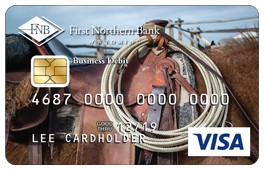 VISA business debit card horse saddle with a rope