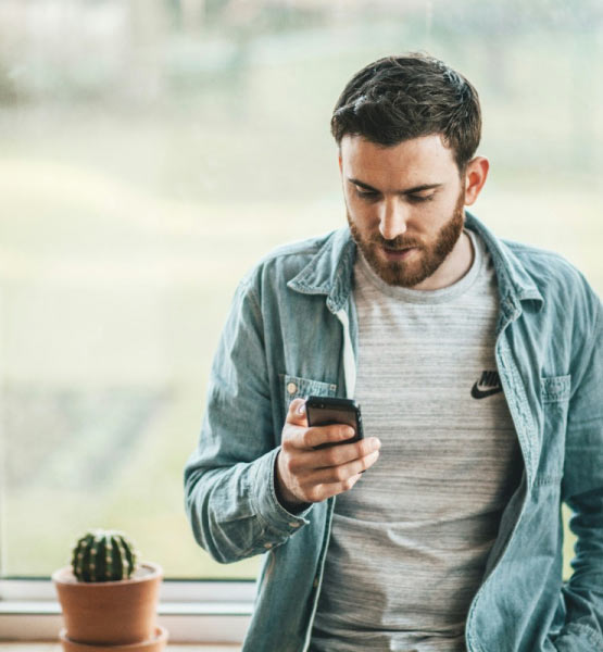 Man using a smartphone