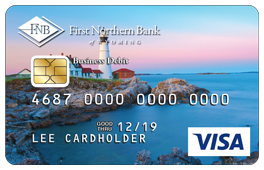 VISA business debit card evening lighthouse design