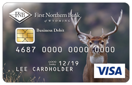 VISA business debit card with a deer design