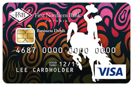 VISA business debit card multi-colored rodeo horse design