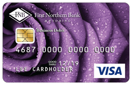 VISA business debit card purple rose design